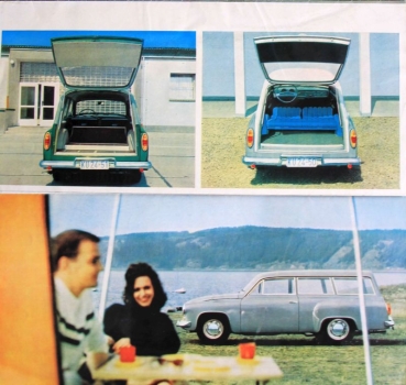 Wartburg 1000 Modellprogramm 1965 "Mit neuem Chassis" Automobilprospekt (6548)